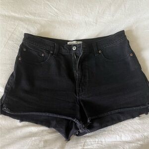 Abercrombie & Fitch Black Jean Shorts High-Waisted